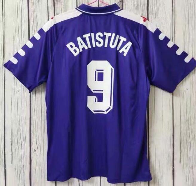 1998-99 Fiorentina Retro Home Kit Soccer Jersey Batistuta #9